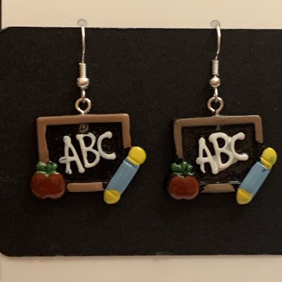 Teacher Earring, ABC Earring, Educator Earring, School Earring, Gift, School - Picture 3 of 6